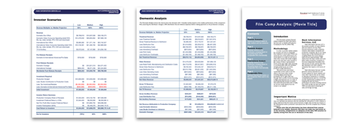 Sample pages from a Comp Analysis report